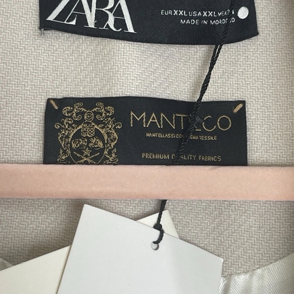 ZARA MANTECO WOOL TRENCH COAT  COLLECTION NWT XXL - XL cream Open Front Belted - Picture 4 of 15